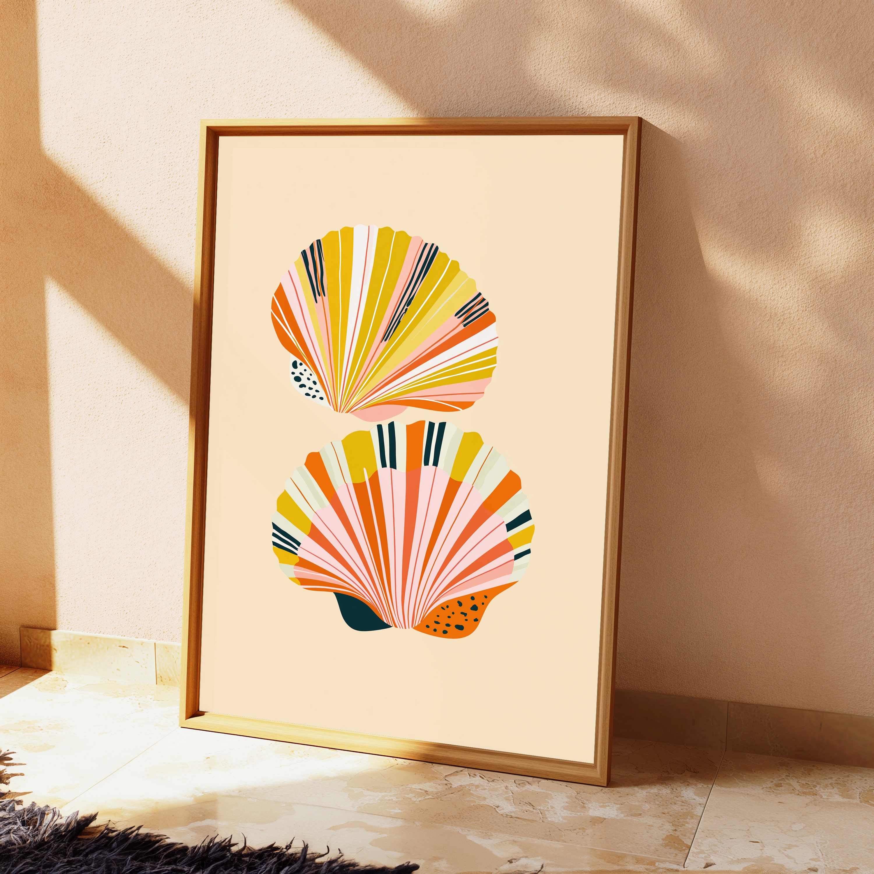 Sunburst Fan Shell Abstract Print view 2