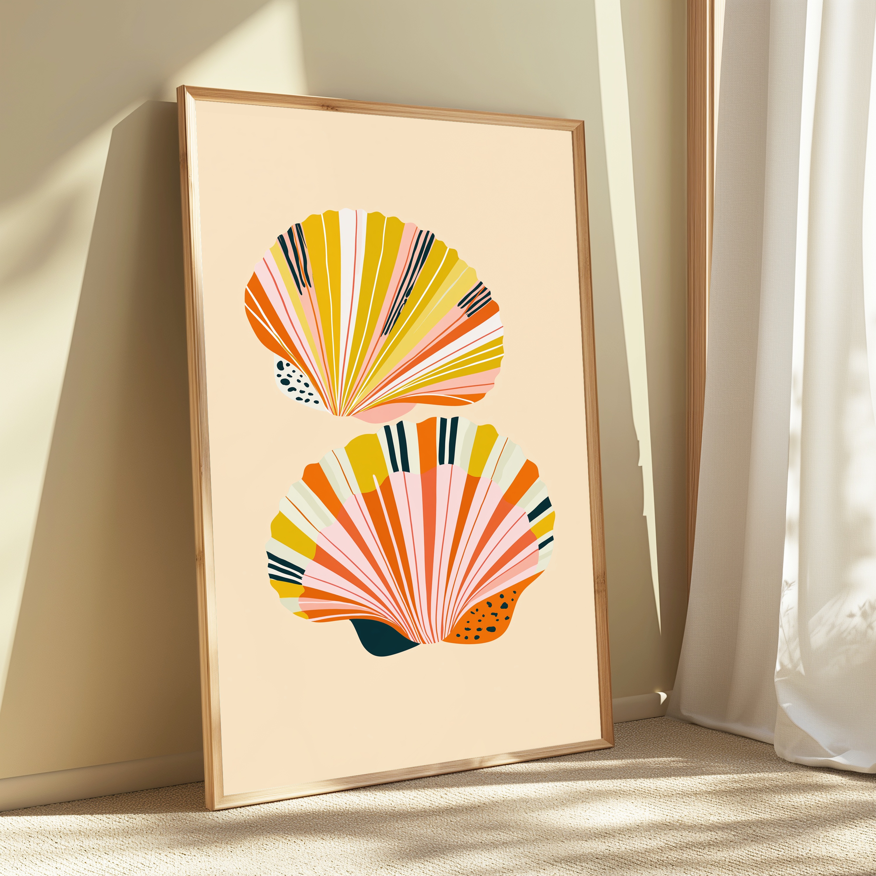 Sunburst Fan Shell Abstract Print view 3