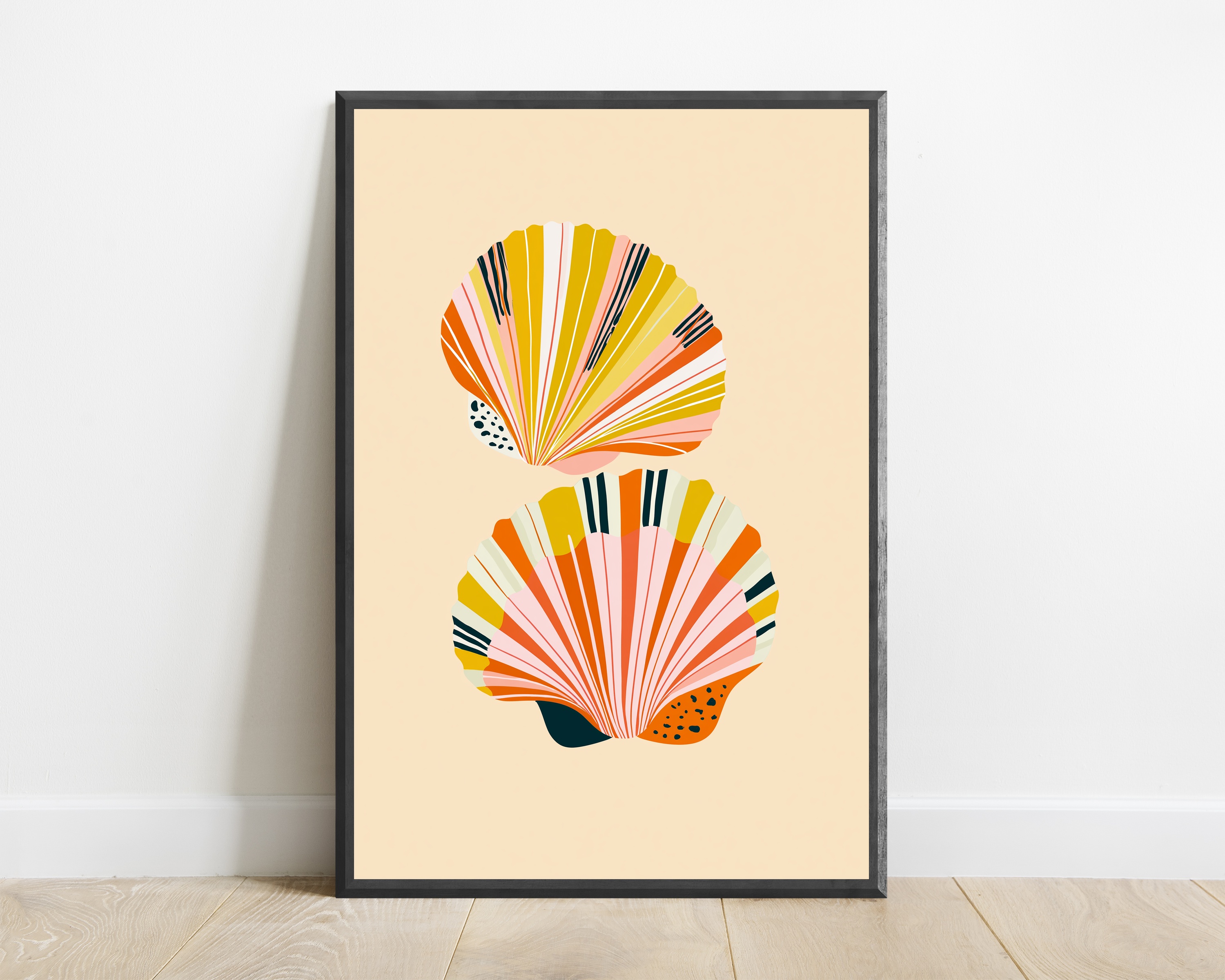 Sunburst Fan Shell Abstract Print