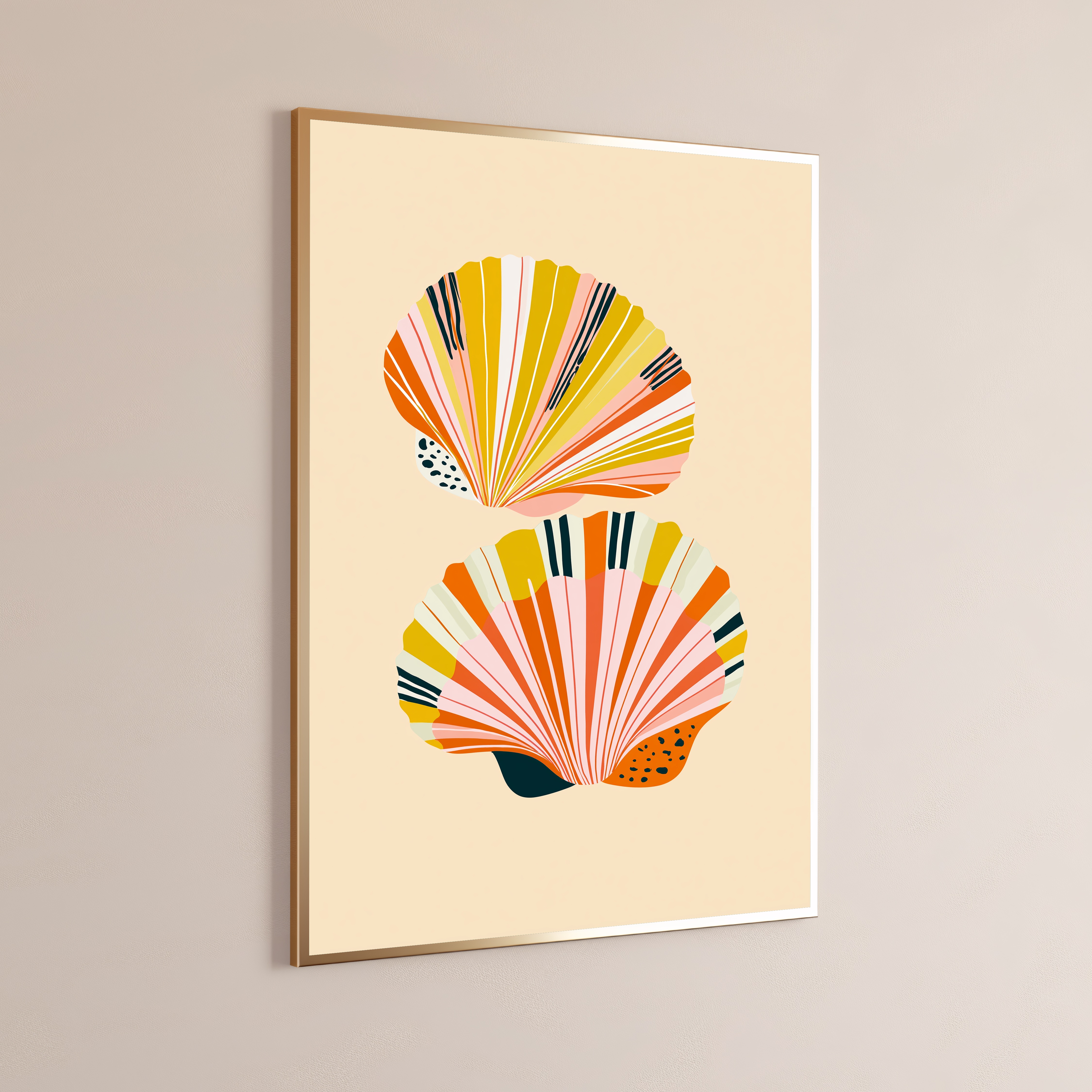 Sunburst Fan Shell Abstract Print