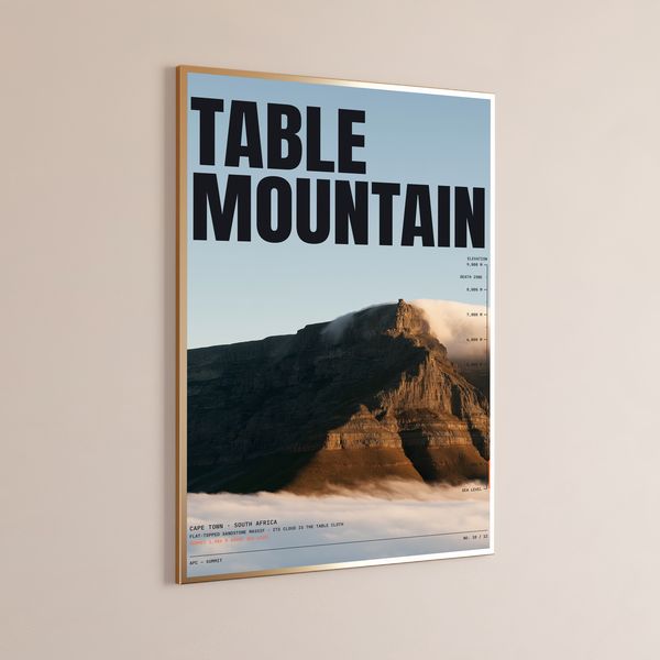 Table Mountain Cape Town Travel Poster