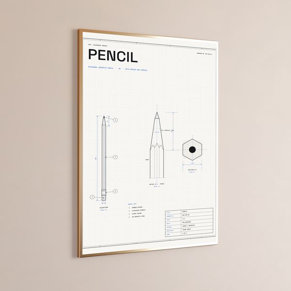 Technical Pencil Blueprint Print