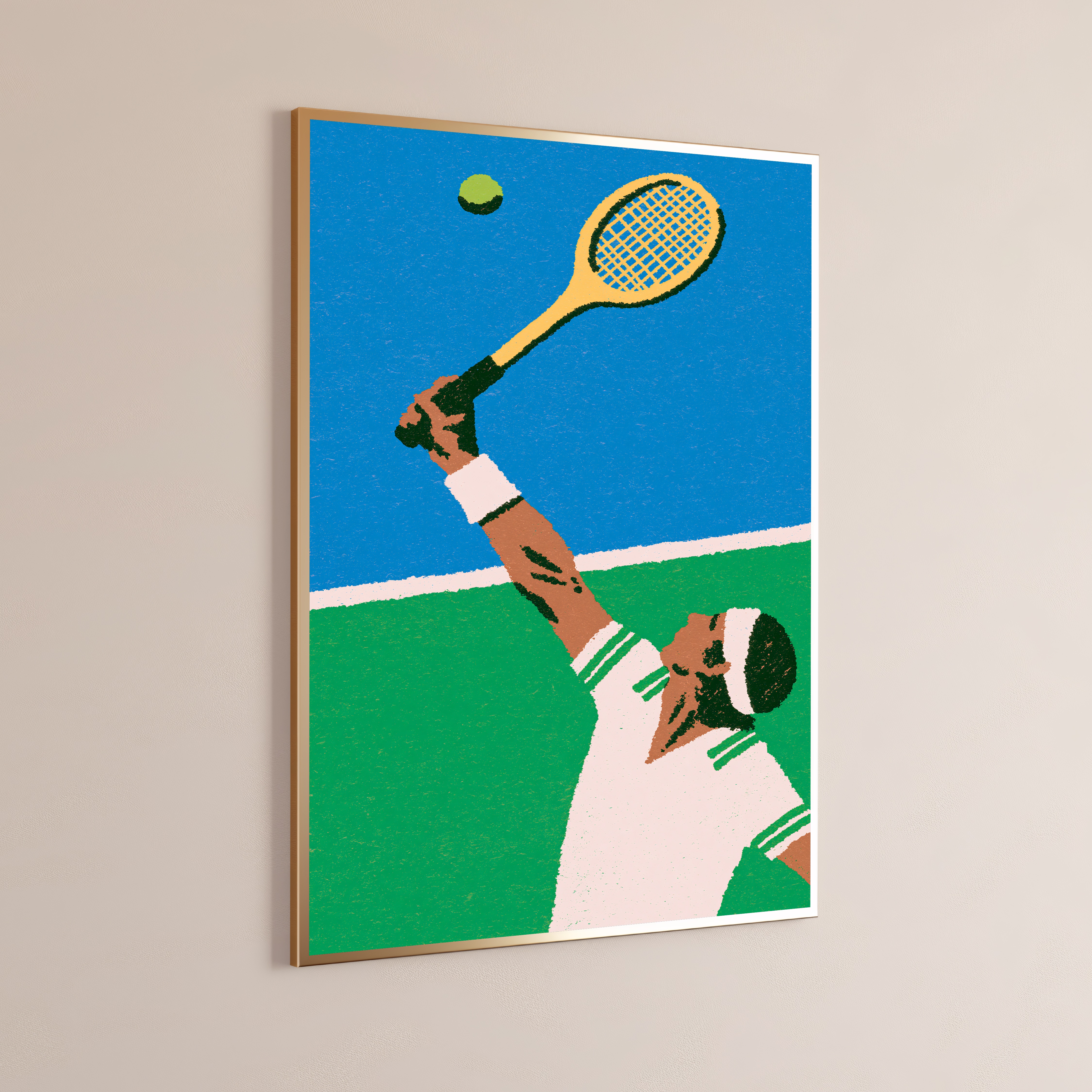 Tennis Player Serve Pop Art Print