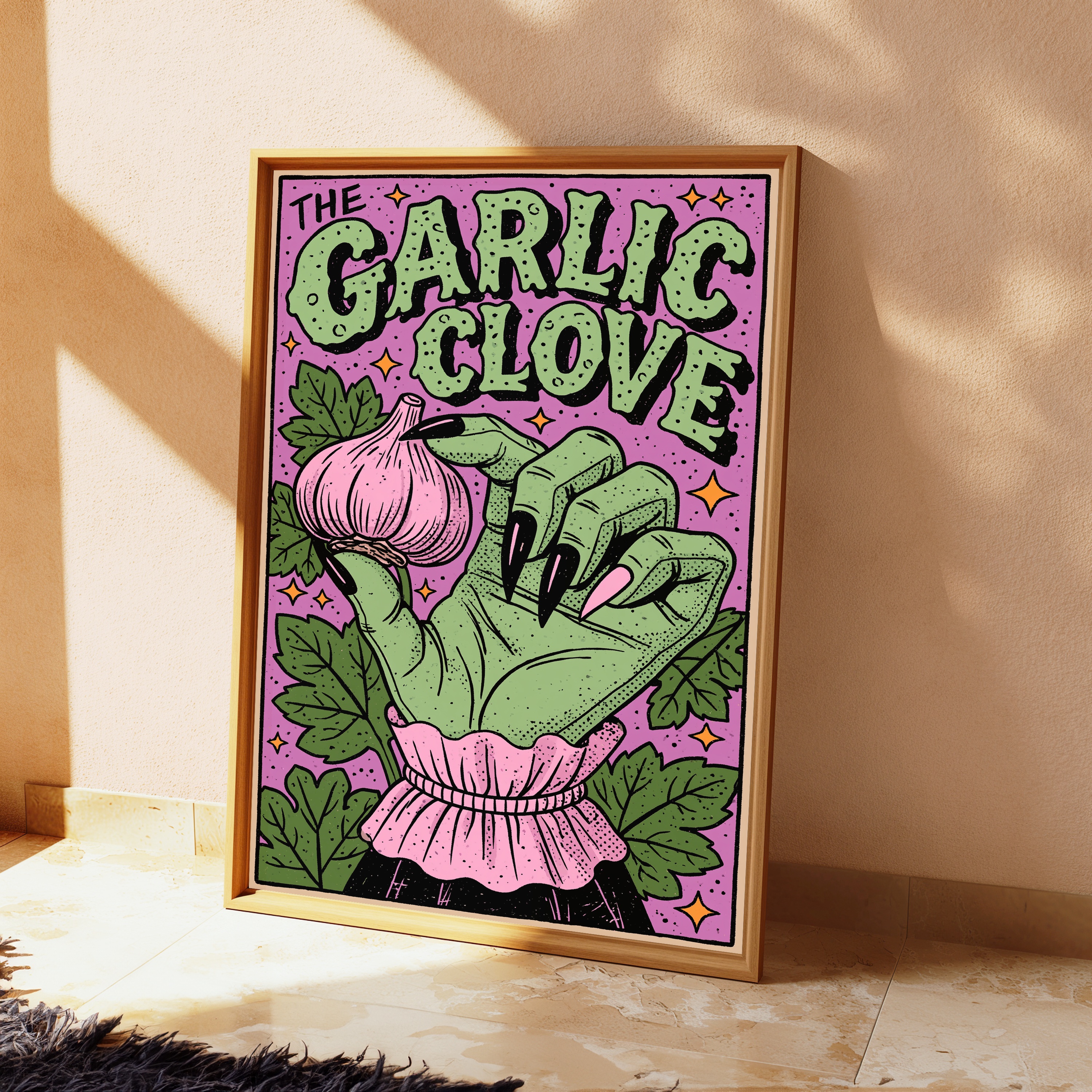 The Garlic Clove Vibrant Pop Art Print view 2