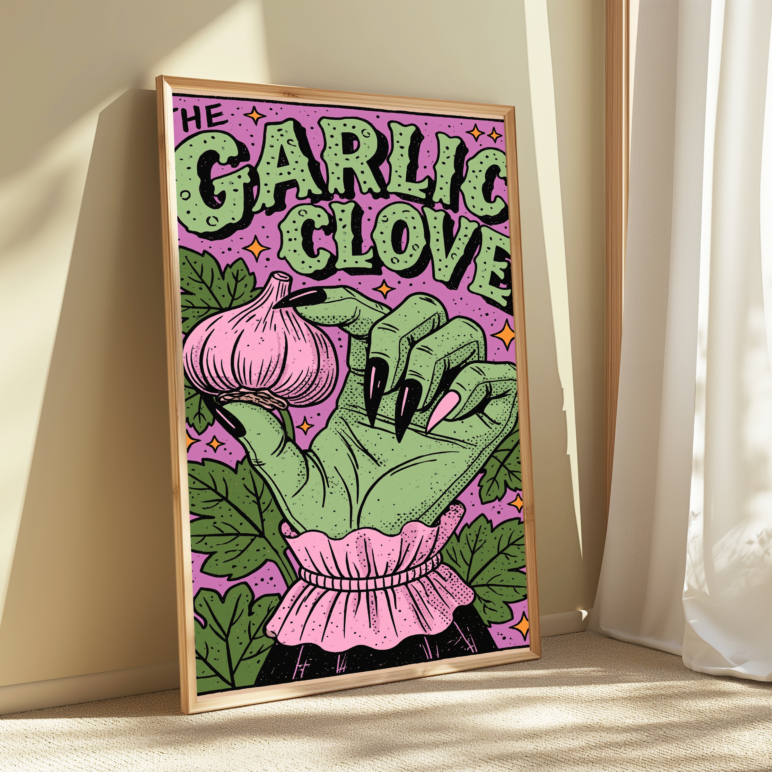 The Garlic Clove Vibrant Pop Art Print view 3