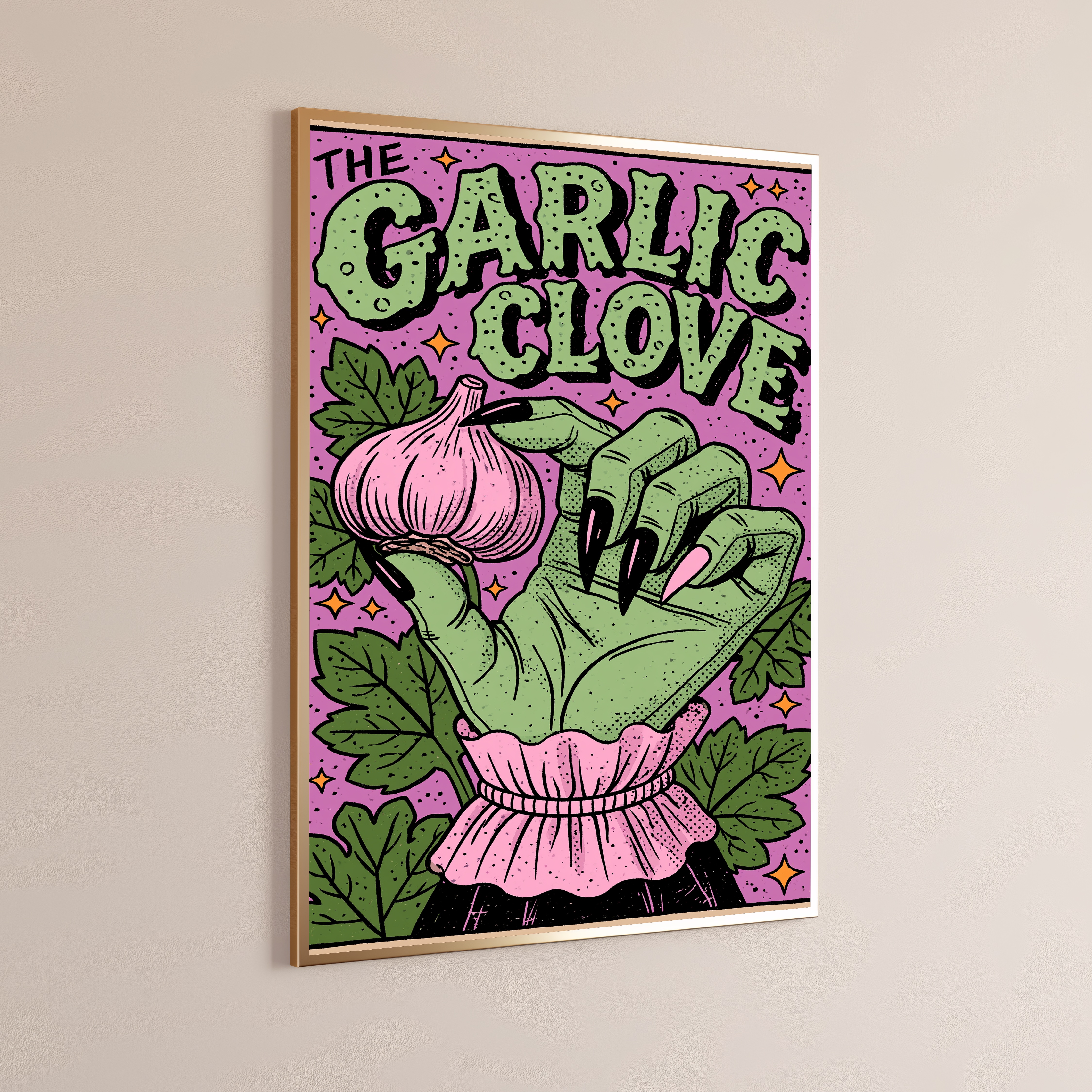 The Garlic Clove Vibrant Pop Art Print
