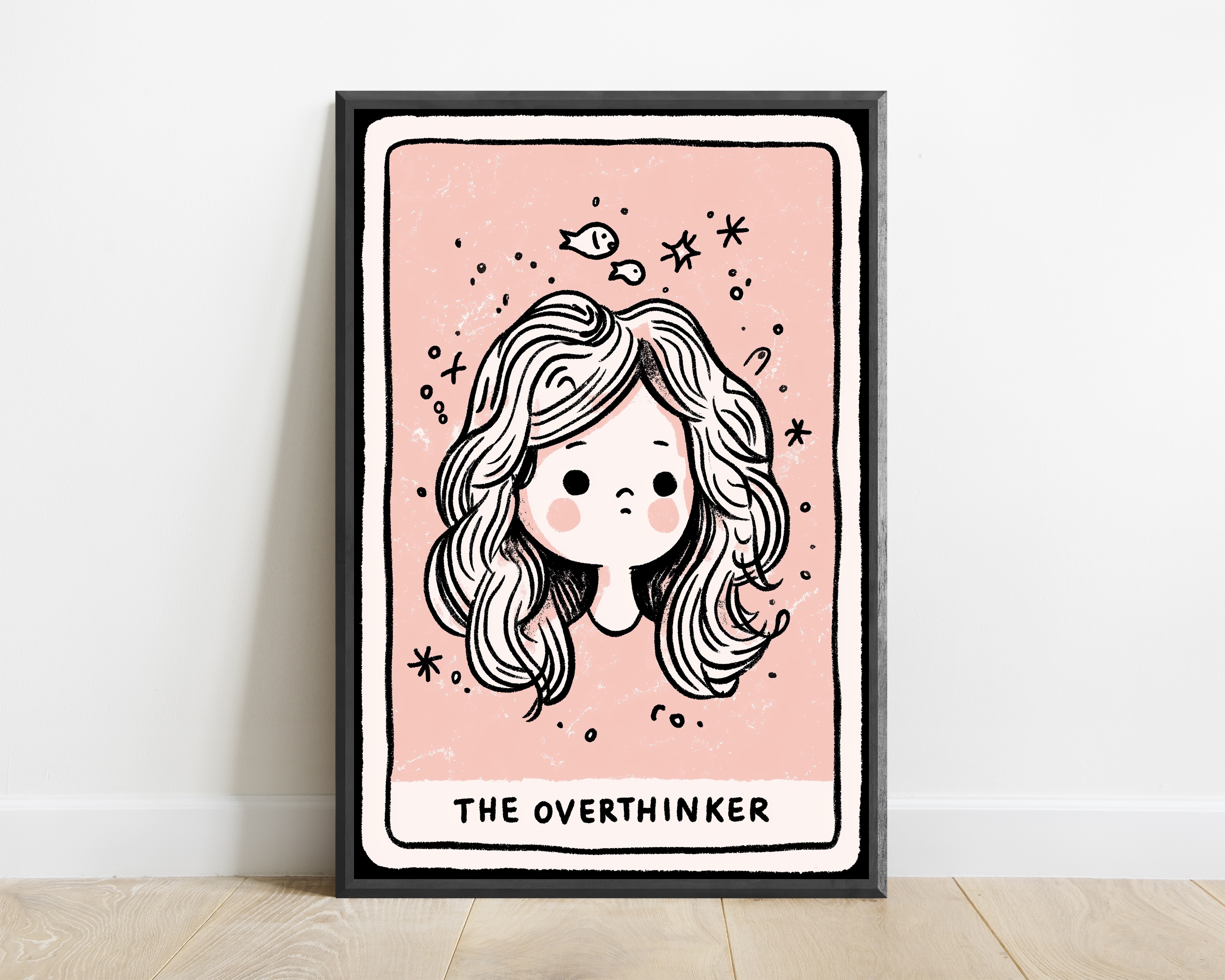 The Overthinker Girl Portrait Print — view 1