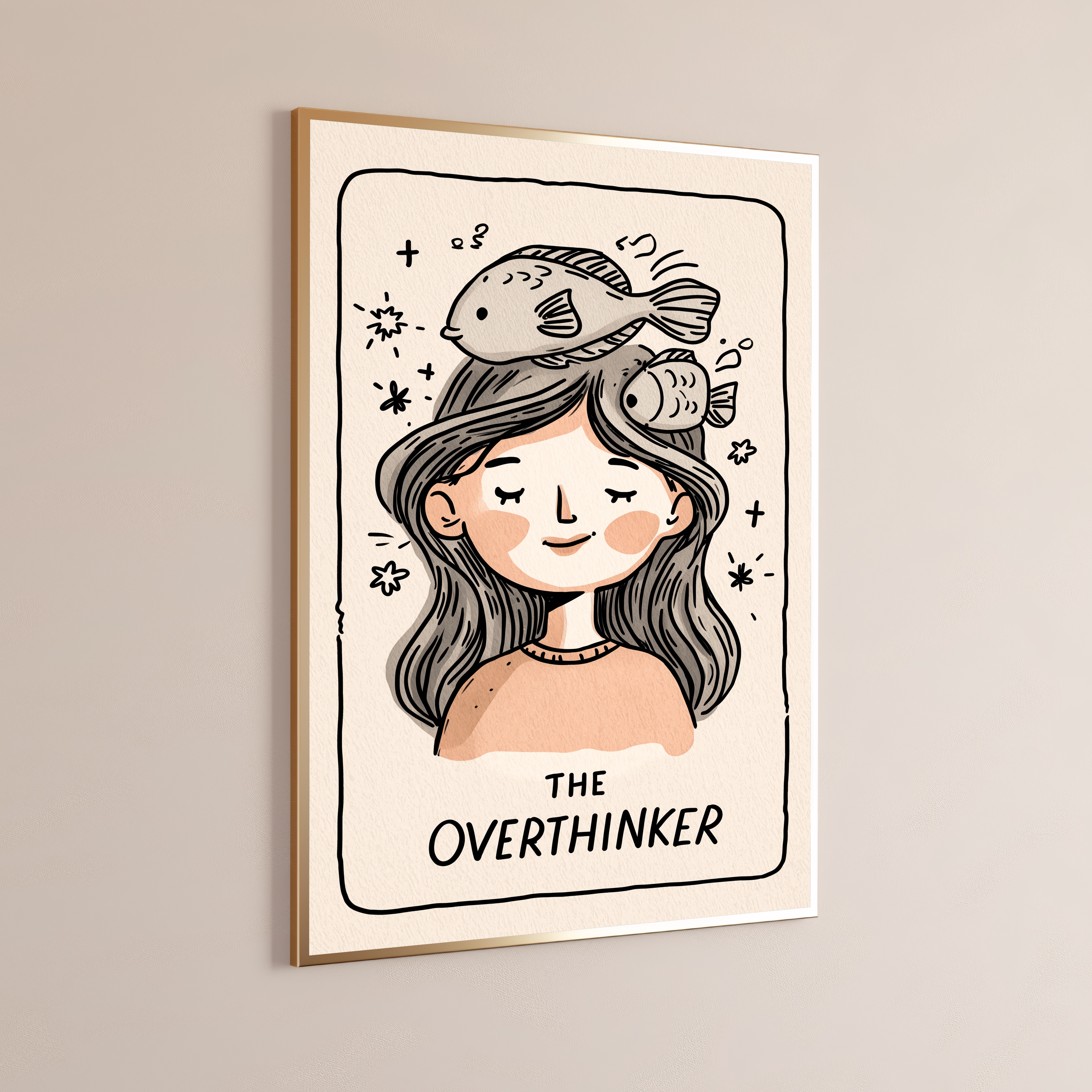 The Overthinker Girl with Fish Crown