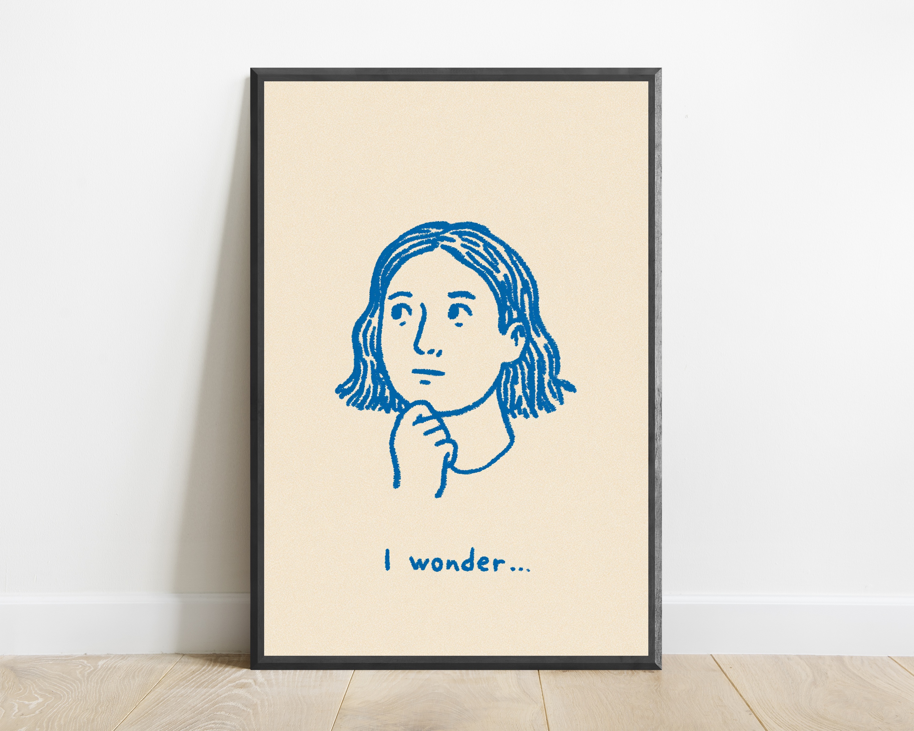 Thoughtful Girl Portrait Print — view 1