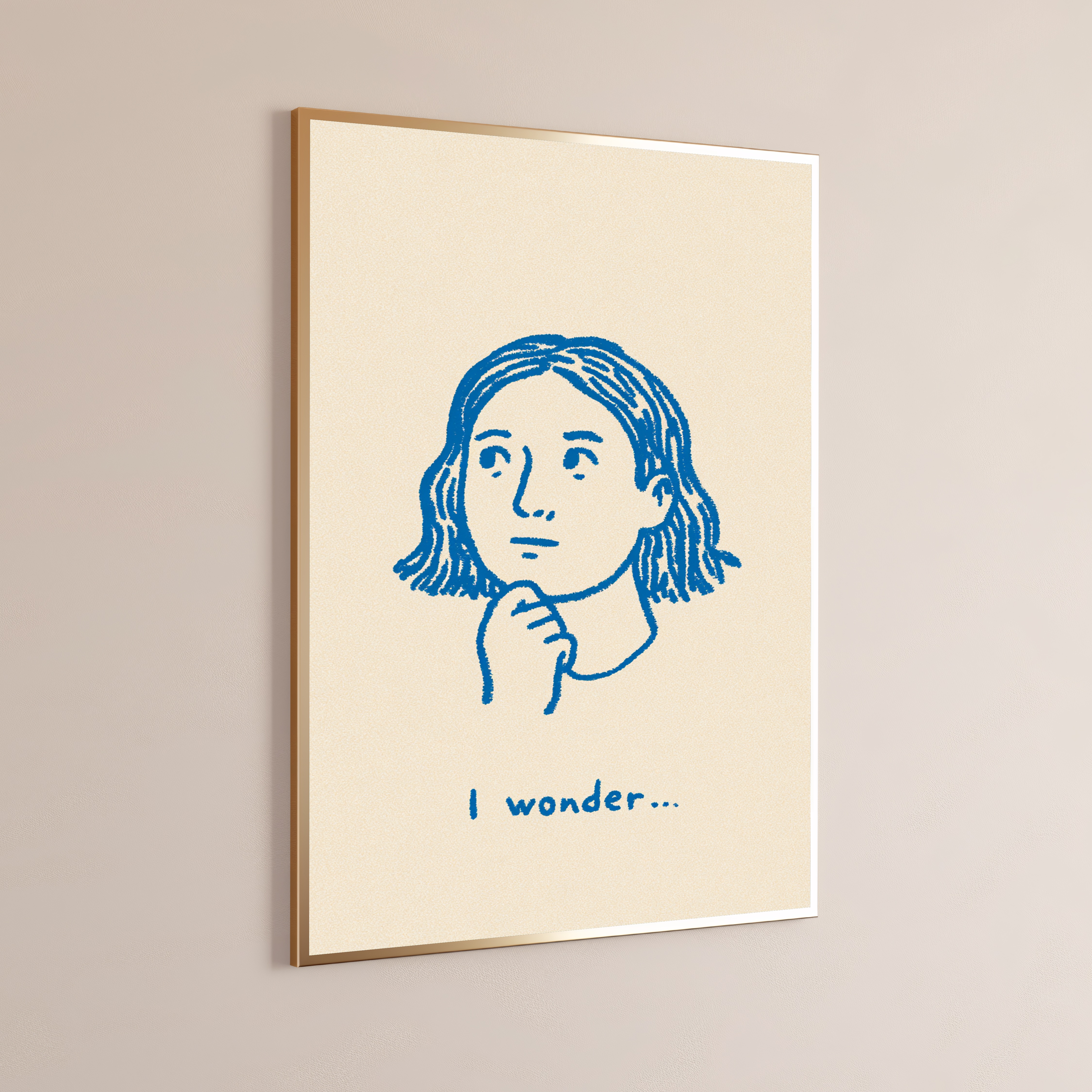 Thoughtful Girl Portrait Print