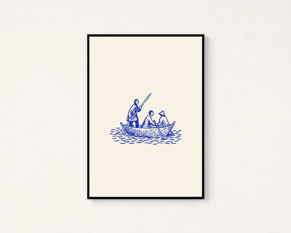 Vintage Nautical Line Art Print