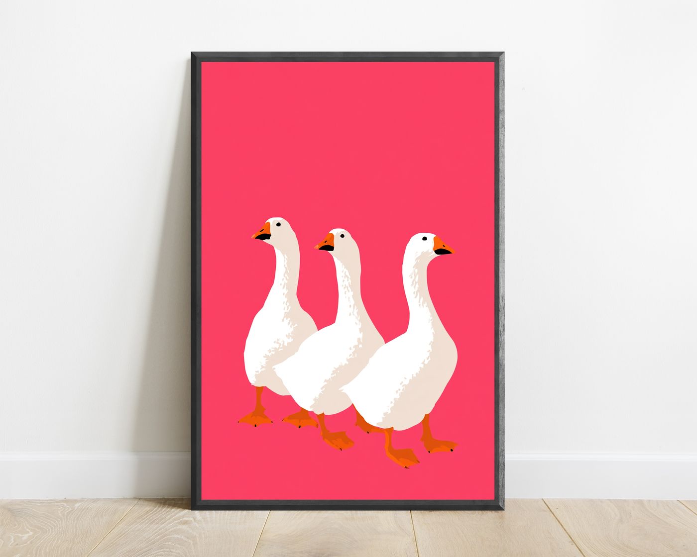 Three White Geese Pop Art Print — view 1