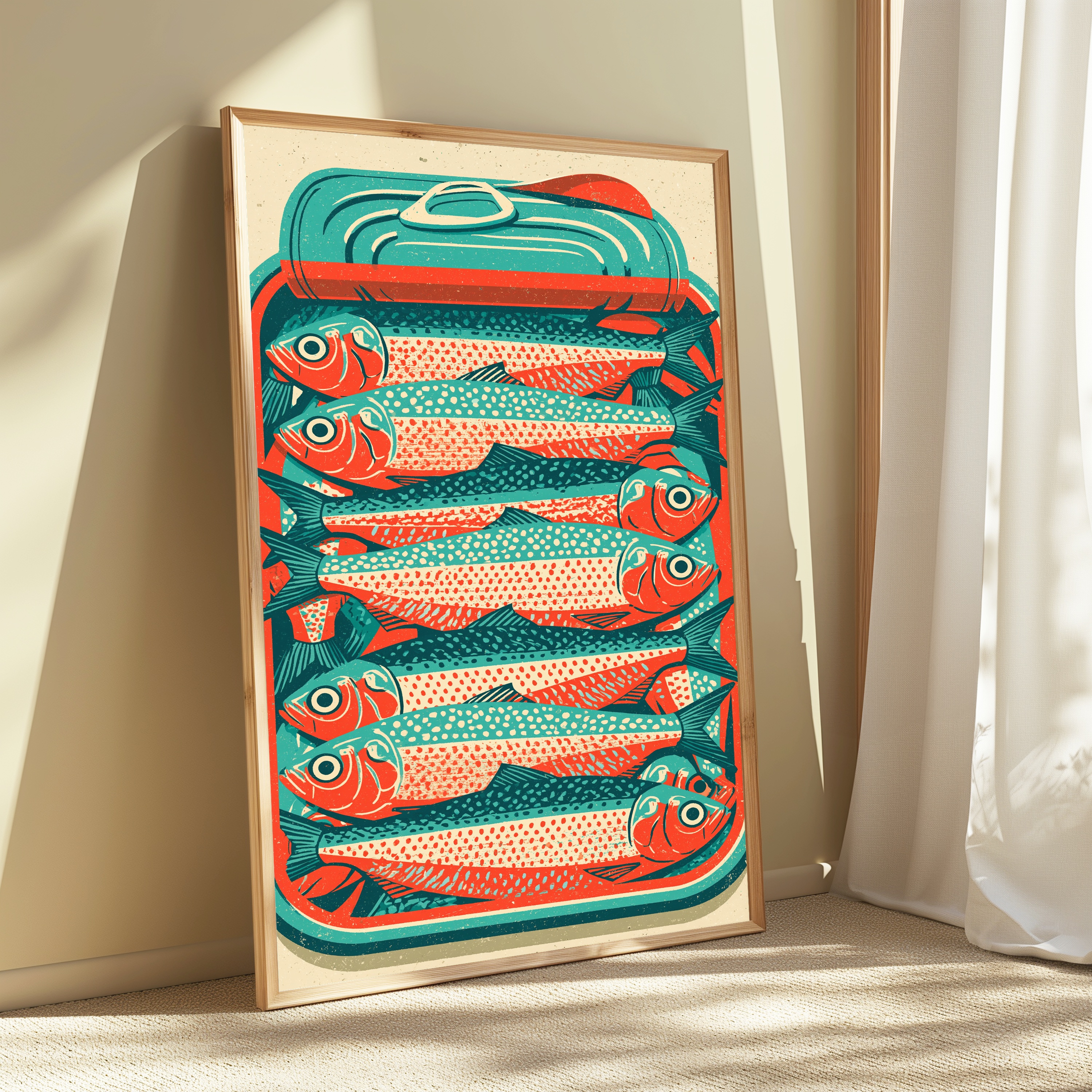 Tin of Fish Retro Art Print view 3