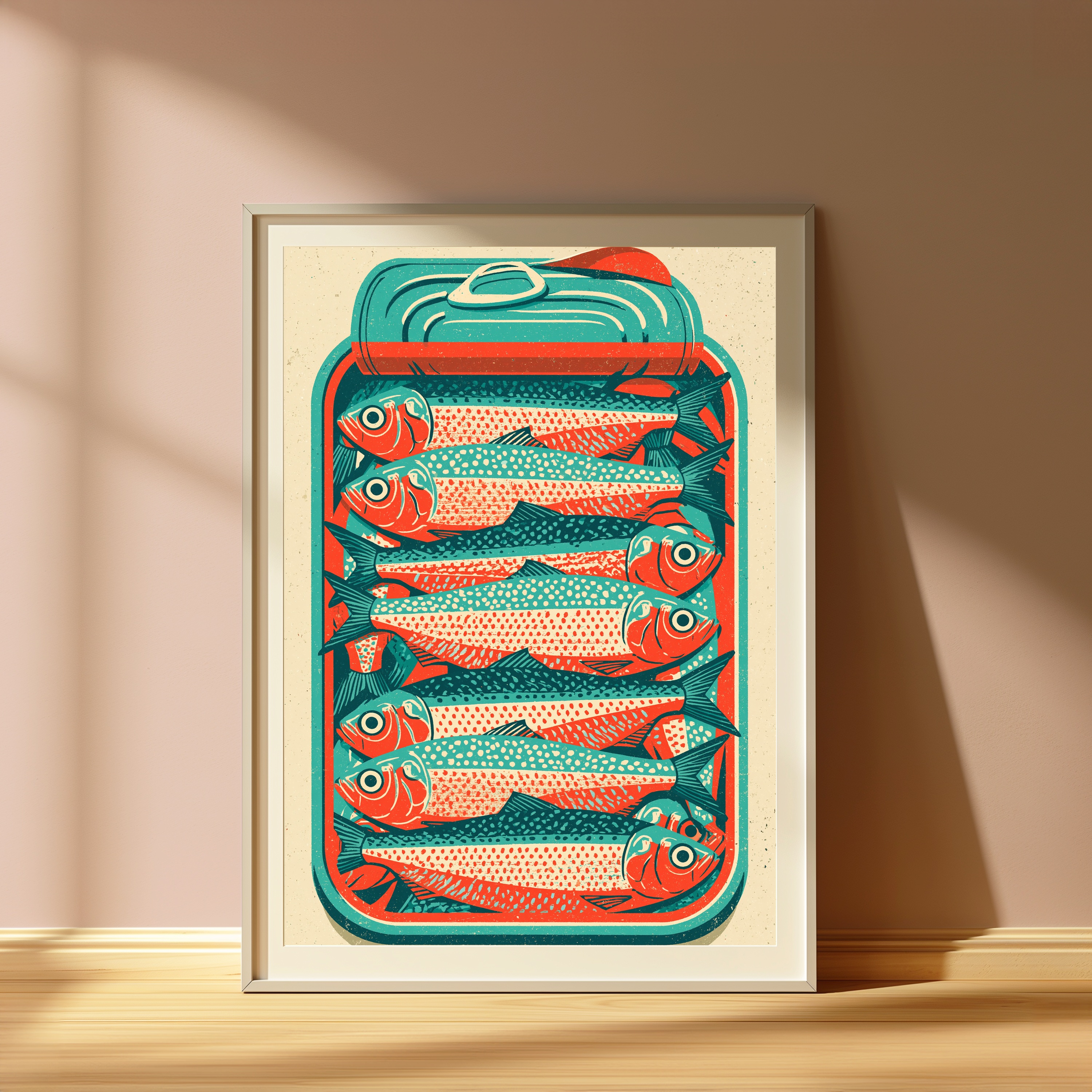 Tin of Fish Retro Art Print view 4
