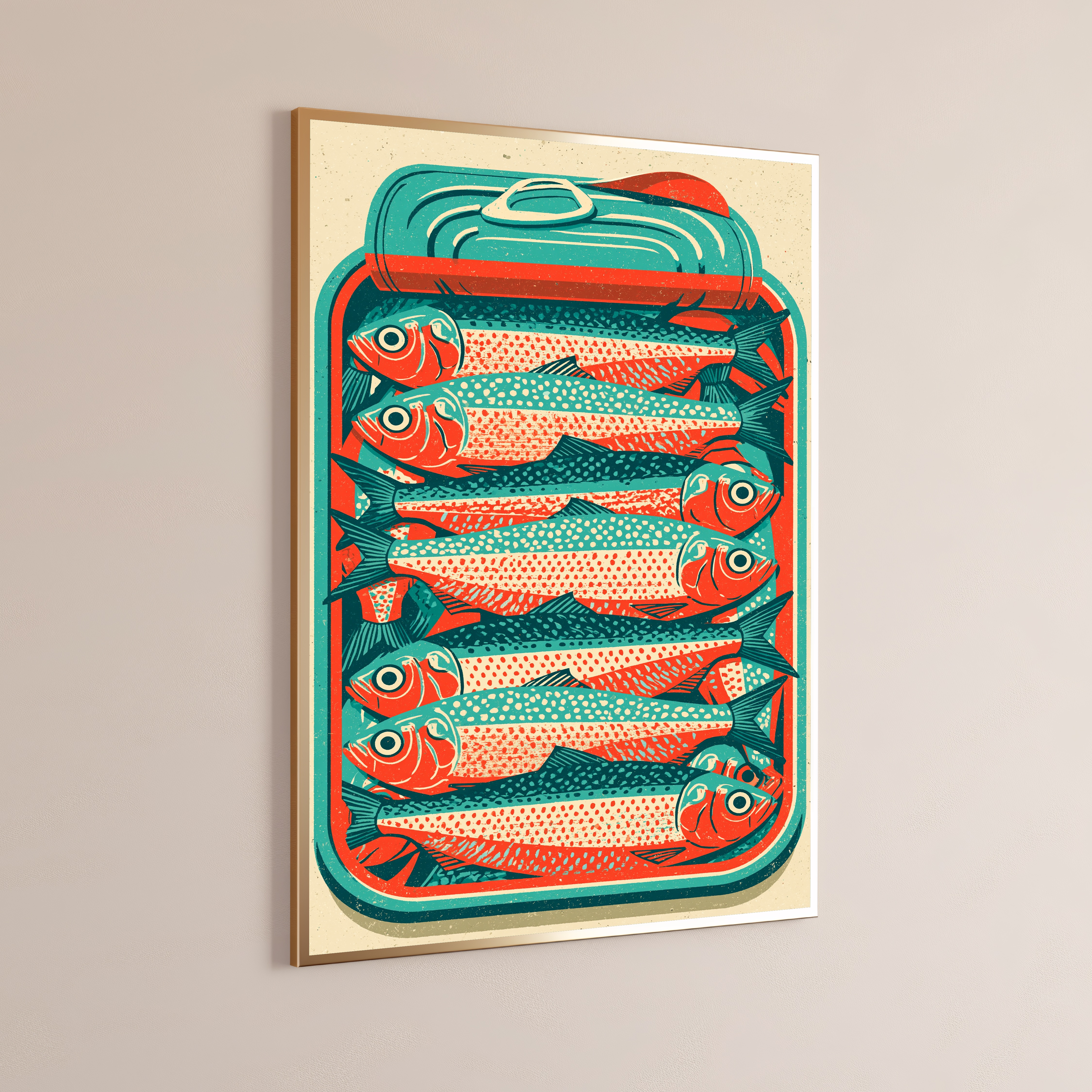 Tin of Fish Retro Art Print