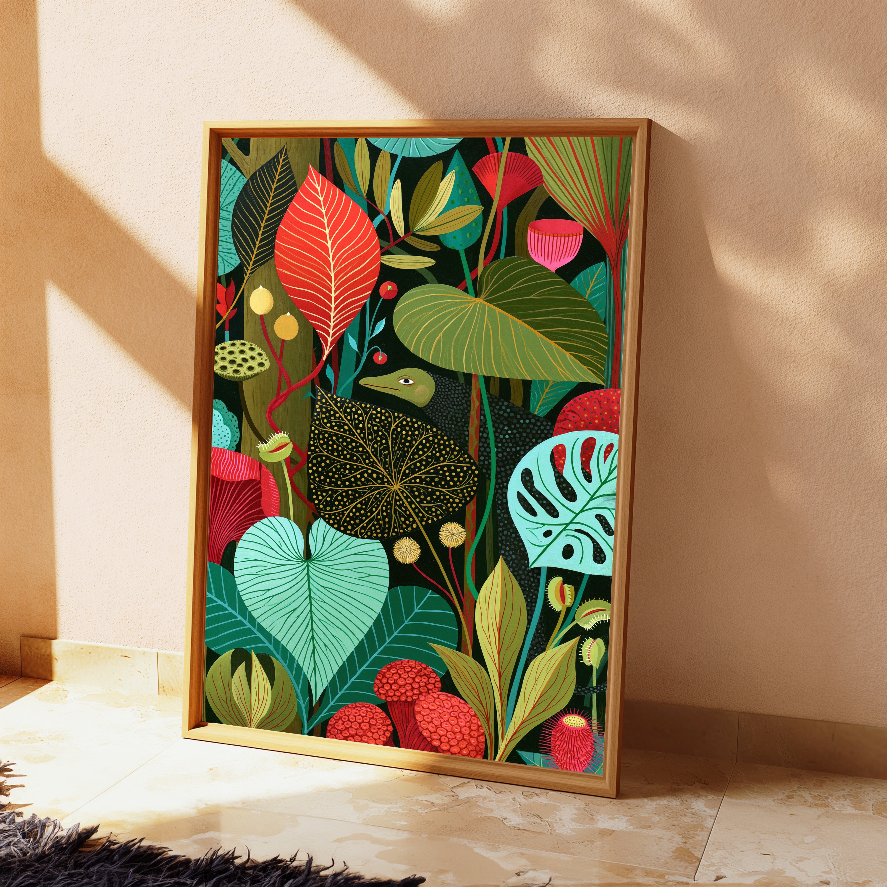 Tropical Jungle Bird Botanical Wall Art view 2