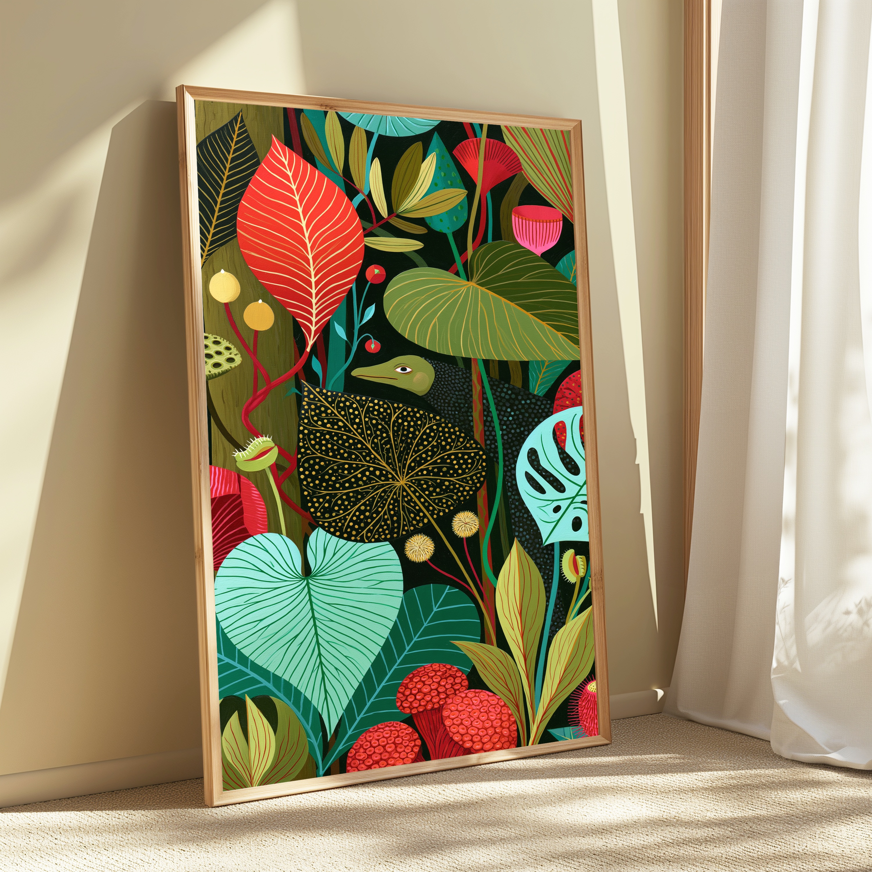 Tropical Jungle Bird Botanical Wall Art view 3