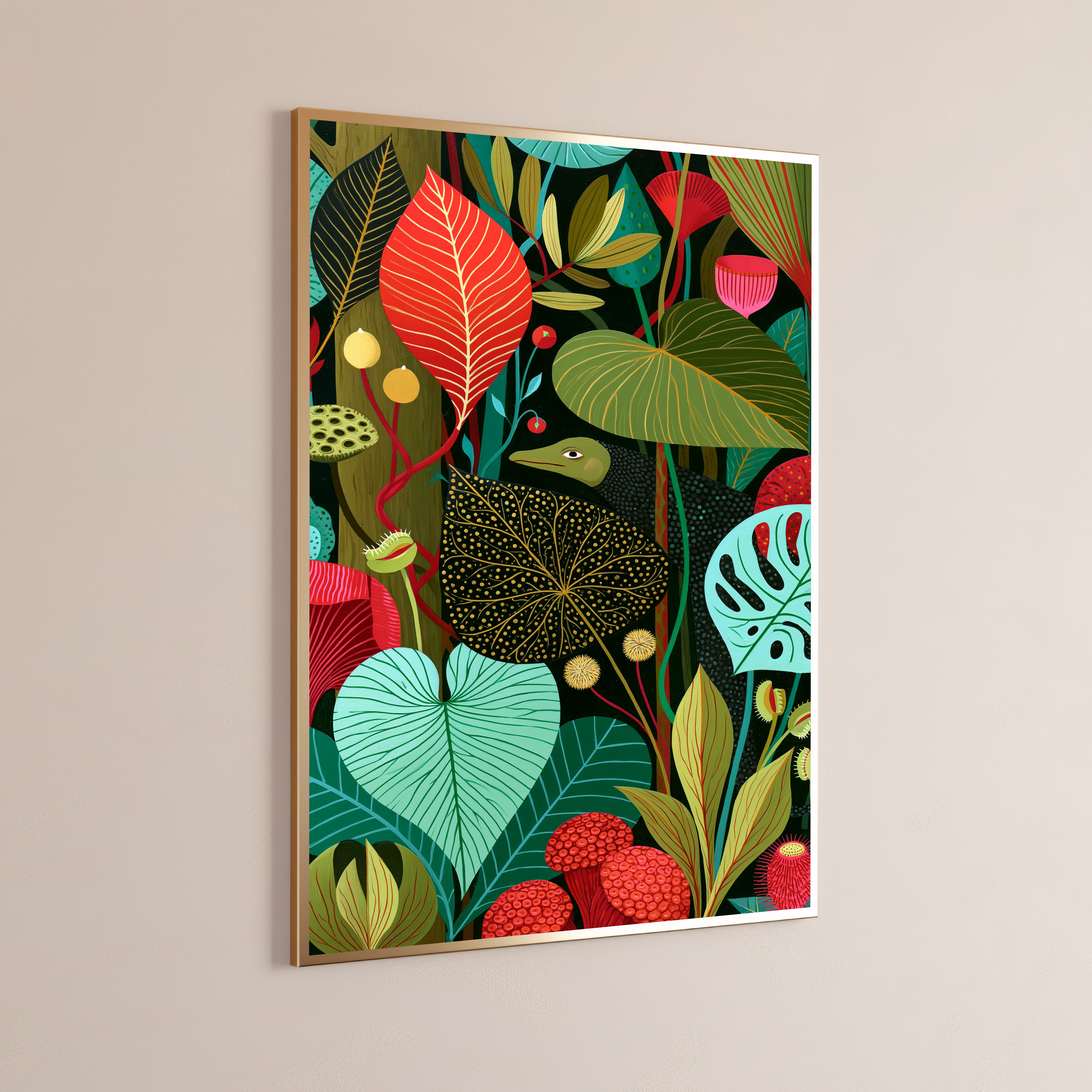 Tropical Jungle Bird Botanical Wall Art