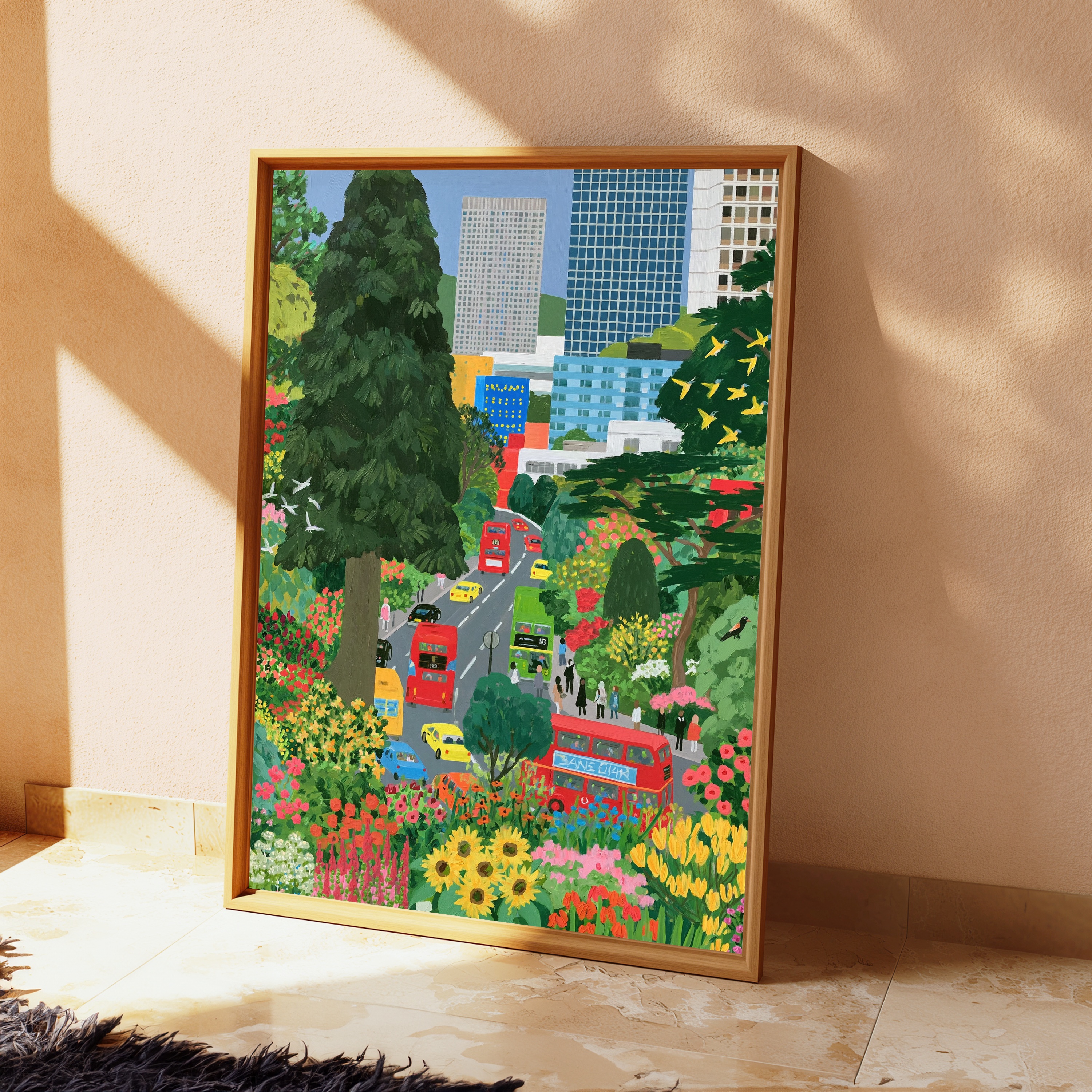 Urban Garden Street Scene Print view 2