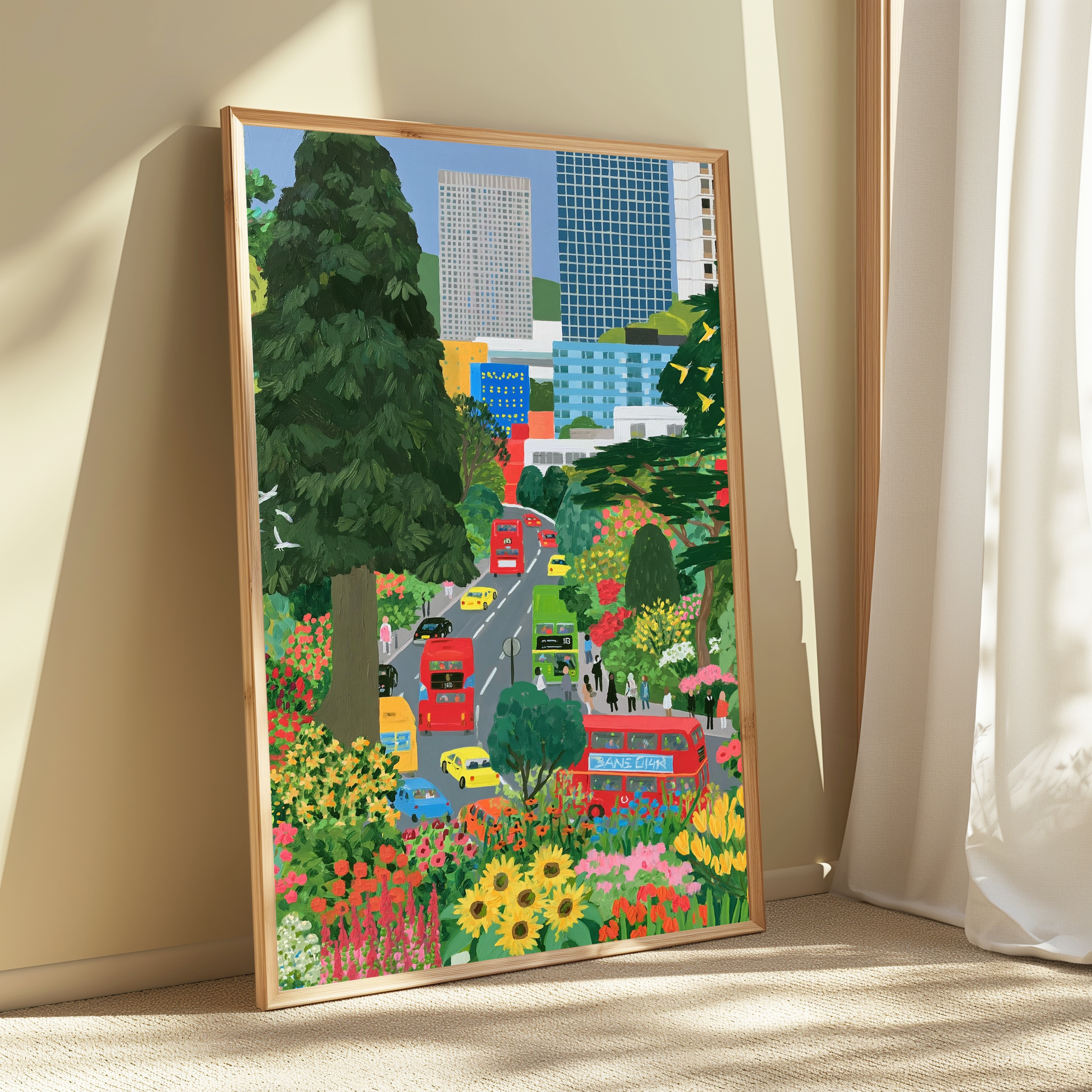 Urban Garden Street Scene Print view 3