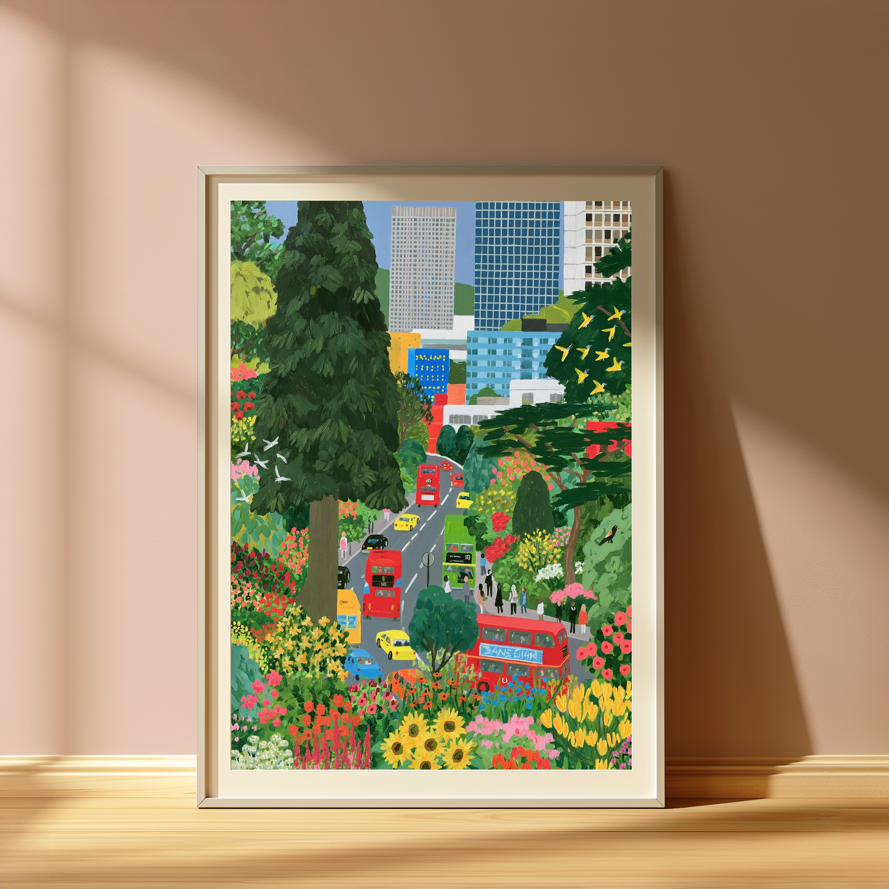 Urban Garden Street Scene Print view 4