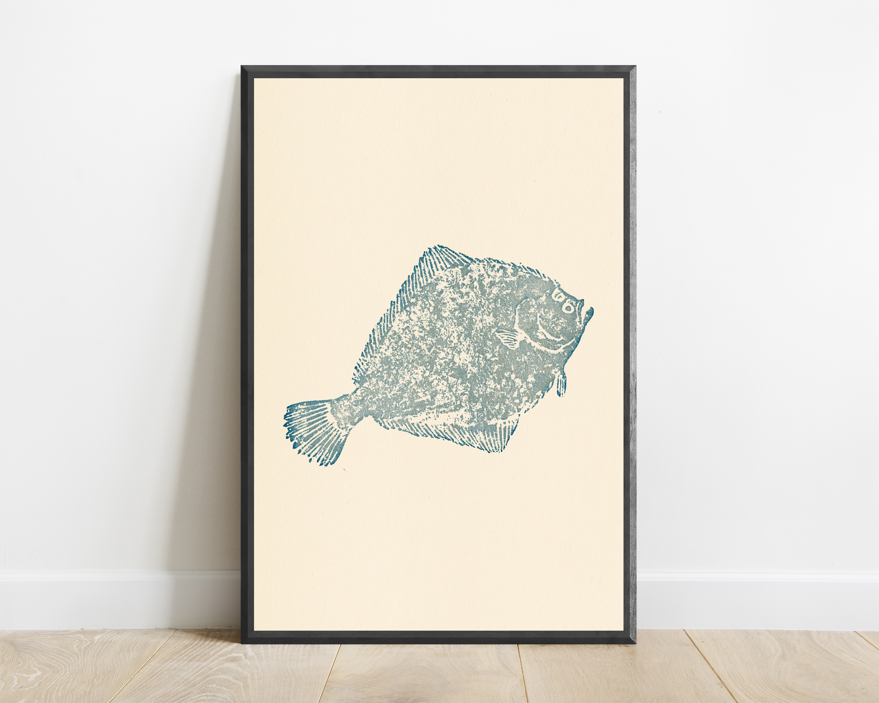 Vintage Fish Etching Minimalist Print