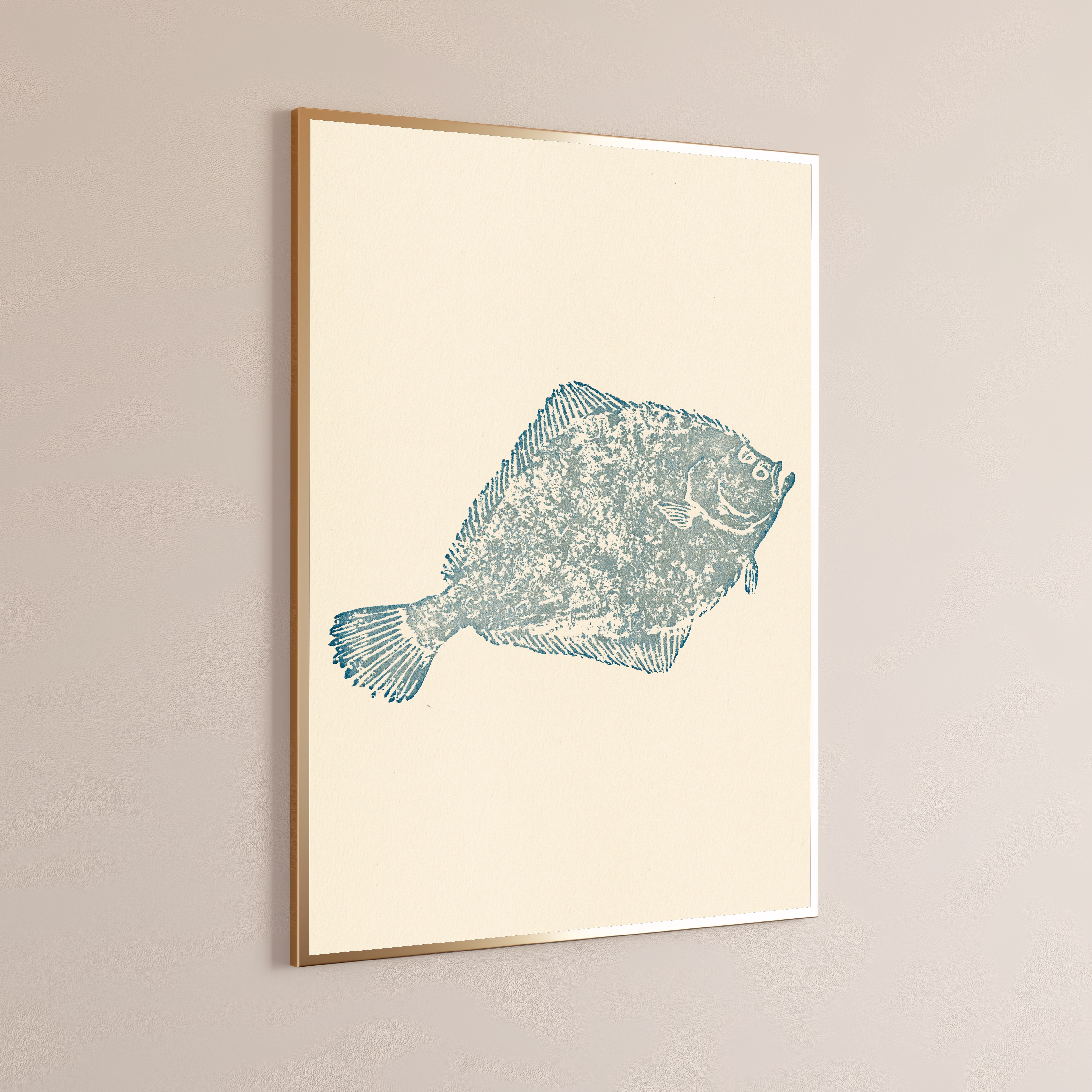 Vintage Fish Etching Minimalist Print