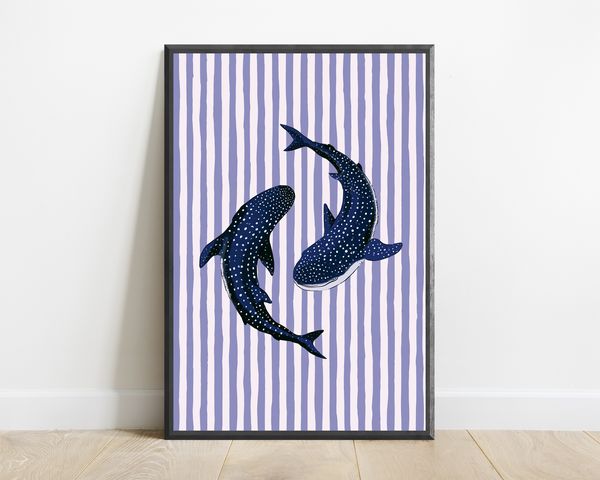Whale Shark Spotted Navy Minimalist