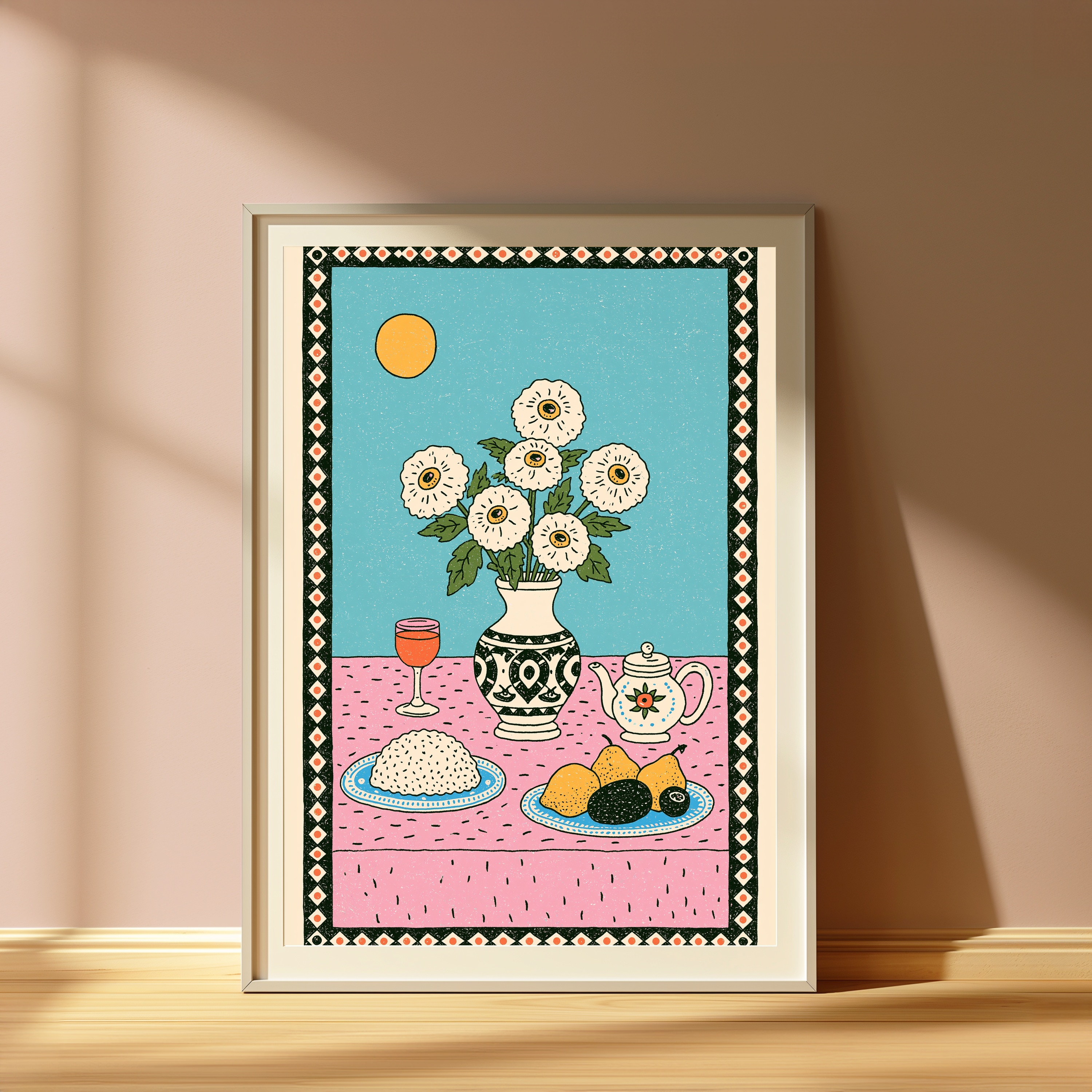 White Daisy Flowers Vase Still Life view 4