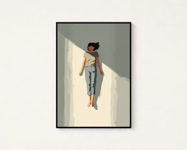 Minimalist Woman in Doorway Portrait