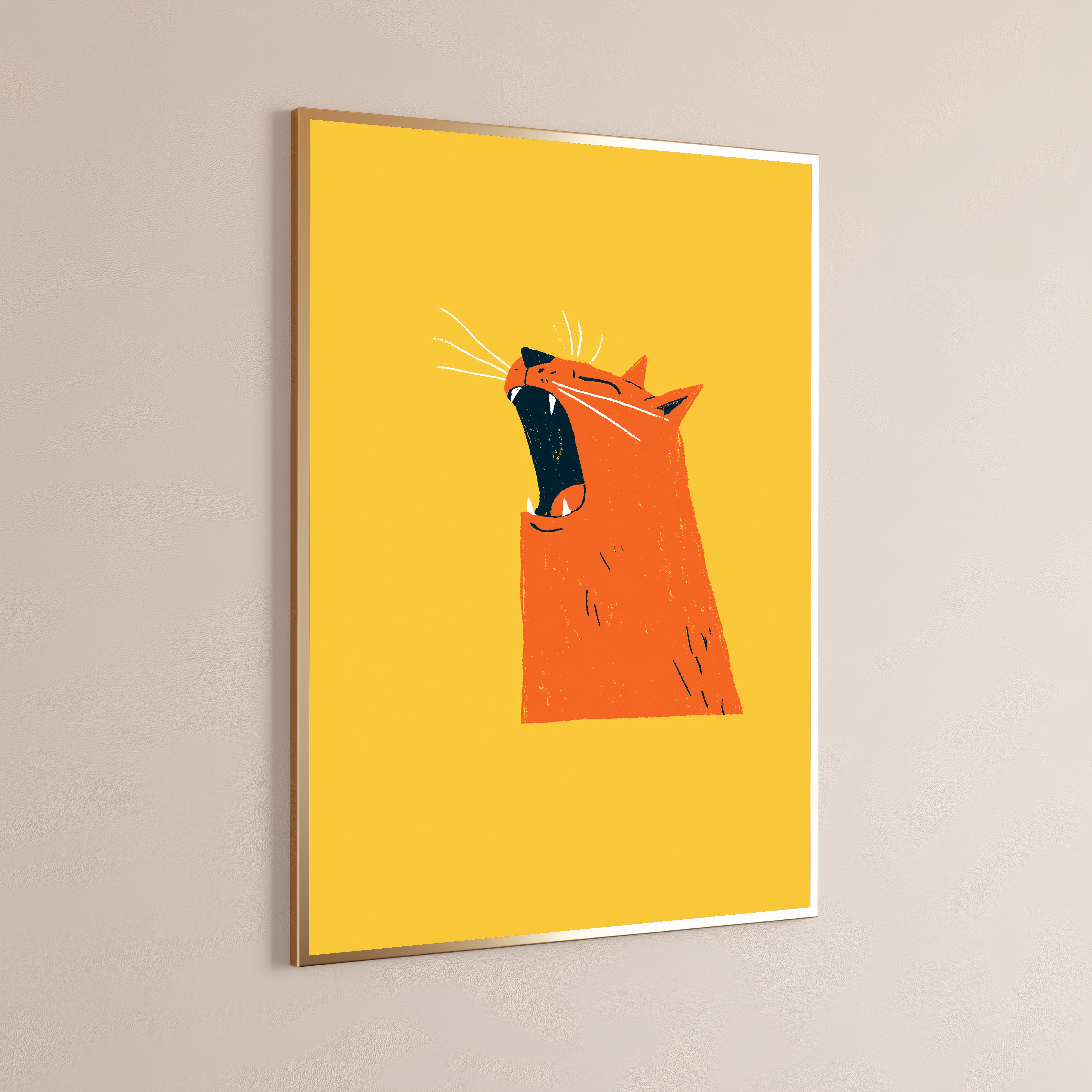 Yawning Orange Cat Pop Art Print