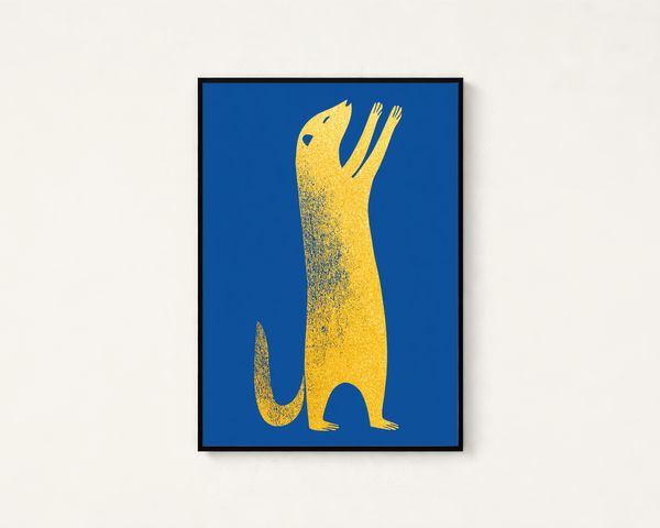 Yellow Standing Bear Pop Art Print